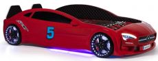 Дитяче ліжко машина Star Premium Mersedes GT red 190х90 см з підсвічуванням, музикою, шкіряний салон, пультом